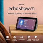 Nouvel Echo Show 5 (3e génération) | Écran tactile connecté compact avec Alexa pour le contrôle de votre maison connectée et bien plus | Anthracite