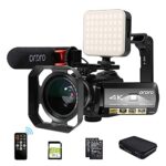 ORDRO Caméra Vidéo 4K Caméscope Full HD 1080P 60FPS Vlogging Caméra pour Youtube Zoom Numérique 30X Écran IPS 3,1