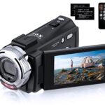 ORDRO Caméra vidéo Full HD 1080P 30 FPS 30 MP IR Vision nocturne Vlogging Caméra pour YouTube Écran LCD de 3,0 pouces Zoom 16X Caméscope Télécommande avec 2 batteries
