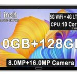 OUZRS Tablette Tactile 11 Pouces 10Go RAM + 128Go ROM | 512Go, 10 Core 2.3GHz CPU, Tablette Android 2560x1600 2K FHD écran 5G Wi-FI | Dual SIM cellulaire 4G, 8MP+16MP, GPS, Bluetooth (Gris)