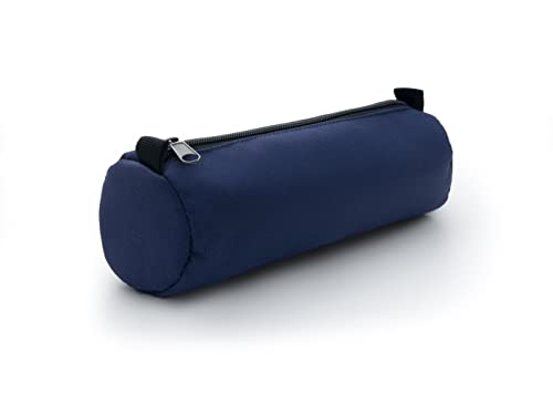 OXFORD Trousse ronde couleurs 1 Compartiment Capacité Dimensions 22x7x7cm Fermeture éclair Polyester Bleu – Image 2