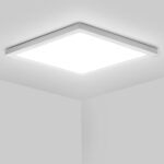 Oeegoo 13 mm 24W Ultra Plat Plafonnier LED, 2040 LM Lumière de Plafond, Lampe Encastrable, Luminaire LED Carré 29 CM, Eclairage Intérieur pour Chambre, Cuisine, Couloir, Séjour, Blanc Neutre 4000K