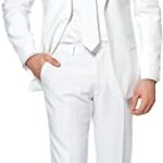 OppoSuitsSolid Color Party for Men – White Knight – Full Suit: Includes Pants, Jacket and Tie Costume d39homme, 42 Homme