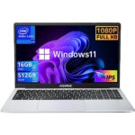 Ordinateur Portable,Boîtier Métallique,ACEMAGIC 15,6'' FHD 16 Go DDR4 512 Go SSD,Intel Quad-Core N95(Jusqu'à 3,40 GHz)avec Windows 11 Pro,QWERTY Ordinateur Portable léger avec WiFi,BT5.0,USB 3,Tapez C