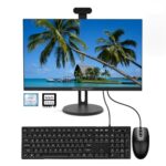 Ordinateur Tout-en-Un 24'' Intel i7 Quad-Core (Jusqu'à 3 GHz) Gaming PC 8Go RAM 512Go SSD avec Camera détachable Ajustable à Écran IPS HD Double Bande WiFi BT 4.2(Noir)