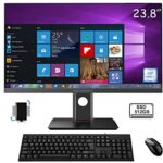 Ordinateur de Bureau Tout-en-Un 23,8 Pouces avec Intel Core i7-4785T Ordinateur Tout-en-Un 8GB RAM 512GB SSD Soutien Dual Band WiFi Blutooth 4.2 Wired Mouse and Keyboard Noir(Écran Non Tactile)
