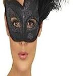 Ornate Colombina Feather Mask