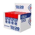 Osama - Colle Forte Stick Extra Adhésive, 20 Bâtons, 20 gr - Set Colles sans Solvants pour Papeterie Bureau et Fourniture Scolaire - Résistante et sans Grumeaux sur Papier et Carton, Sûre pour Enfants