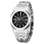 PAGRNE DESIGNBENYAR Montre Homme Etanche Analogique Mode Simple Montres Calendrier Elégant Acier Inoxydable Quartz Montre
