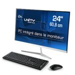 PC Tout-en-Un CSL Unity F24W-GLS, 60,8 cm (23,8 Pouces,1920x1080 Full HD) - AIO Silencieux (Intel N4120 CPU 4x2600 MHz, 128 Go SSD, 8 Go DDR4-RAM, Win 11 Famille), Blanc