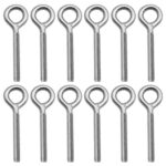 PLCatis Lot de 12 Boulons à Anneau M6 x 70mm en Acier Inoxydable 304 - Tiges Filetées à Anneau Comme Pièces de Fixation Idéal pour Suspension les Articles dans la Maison les Jardins ou les Industries