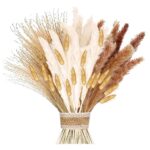 Pampas Séchées Decoration, 41 PCS Fleurs Séchées de 42-45 cm, Bouquet de Fleurs Séchées, Herbe de La Pampa Séchées, Décoration de Vases de Fleurs Séchées pour Boho Mariage, Chambre, Anniversaire