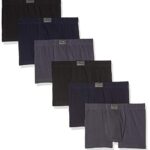 PoligonoBoxer Hommes, Caleçons Coton, sous-vêtements Confortables et élastiques, Paquet de 6, 2 Noirs, 2 Bleus, 2 Gris