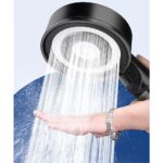Pommeau de Douche, Pommeau Douche Anti Calcaire Économie d'Eau, Douchette Douche avec 5 modes de jet, Haute Pression Filtre à Trois Niveaux Système de Filtrage avec Filtre Coton PP Remplaçable