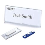 Porte Badge, Badges porte nom, avec 3 aimants puissants au néodyme,Ruban adhésif 3M,Support d'affichage en acrylique transparent et étiquette imprimable,étiquette de nom d'aimant-10 pcs