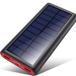Powerbank Solaire 26 800 mAh, VOOE【2020 Puce Intelligente】 Chargeur Solaire Portable étanche Batterie Externe 2 Ports 3,1 A Recharge Rapide pour téléphone Portable iPad tablettes