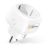 Prise Connectée Mini (Type F), Prise WiFi Compatible avec HomeKit, Siri, Alexa, Google Home et SmartThings, 10A Prise Intelligente avec Commande Vocale, Contrôle à Distance et Fonction de Temps