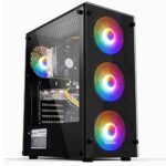 Provonto 12 Cœurs PC Gamer Lite [Intel Xeon E5-2650 v4 - AMD Radeon RX 580 8Go - 16 Go RAM - 512 Go SSD - Windows] Complet Fixe Unité Centrale Ordinateur de Bureau - Pas Cher Tour Gaming