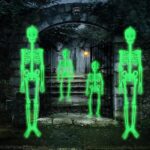 Purpledi 4pcs Squelette Lumineux à Suspendre pour Halloween, Squelette pour Décoration d'halloween, Décoration à Suspendre pour Fête d'halloween - Maison Hantée - Décoration Extérieure
