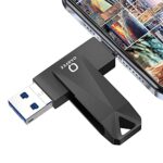 QARFEE Clé USB 3.0 Universelle en Alliage de Zinc pour Stockage Externe Compatible avec iPhone, iPad, iPod, Mac, téléphones iOS/Android et PC, Noir 32 Go