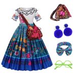 QCCOSER Mirabel Costume de cosplay pour enfant Motif Mirabel