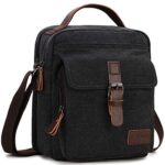 RAVUO Sacoche Homme Bandoulière, Résistant à l'eau Sacs Bandoulière Petite Sac D'épaule Pochette Téléphone Portable en Toile Unisexe Sac de Messager pour Le Travail, l'école