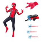 RECONA Deguisement Spider enfant 3 à 10 ans + lanceur Costume super héros complet Cadeau garçon