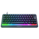 ROCCAT Magma Mini - Clavier Gaming RGB 60%, 5 Zones d'éclairage programmables, Touches à Membrane optimisée, Fonctions programmables, Anti-ghosting et étanche, Noir