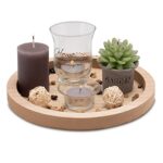 ReWu Décoration de salon photophore ronde avec bougies et décoration - Coffret cadeau 23 x 23 x 9 cm