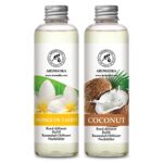 Recharge Diffuseurs de Parfum 2 x 200ml - Arôme Monoï de Tahiti & Arôme de Coco - Bâtonnets de Parfum - Parfum de Maison Frais et Apaisant - Assainisseur d'air - Parfum de Longue Durée