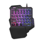 RedThunder RGB Rétroéclairé 35 Touches Mini Clavier de Jeu Portable - Contrôleur de Jeu Ergonomique pour PUBG LOL WOW DOTA2 - Ordinateur de Bureau PC Mac Gamer