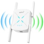 Répéteur WiFi 6 Puissant AX1800 Mbps Amplificateur WiFi Puissant 5G&2.4G Repeteur WiFi avec Port Ethernet Gigabit, WiFi Extender WiFi Booster Compatible 5 Modes, Compatible avec Toutes Les Box Interne