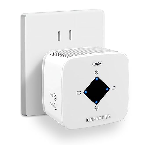 Répéteur WiFi Puissant 300Mbps Amplificateur WiFi Puissant 2.4GHz WiFi Range Booster WiFi Répéteur Extenseur sans Fil avec Port Ethernet, WiFi Extender WiFi Booster, RJ45, Protection WPS