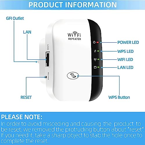 Répéteur WiFi Puissant 300Mbps Amplificateur WiFi Puissant 2.4GHz WiFi Range Booster avec Port Ethernet | WiFi Extender WiFi Booster Compatible 4 Modes | Compatible avec Toutes Les Box Interne – Image 2