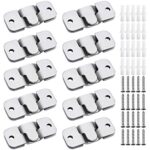 RtottiM 10 Paires Support Montage Dissimulé Connecteur de Meubles Canapé Acier Inoxydable Quincaillerie Murale pour Accrocher la Miroir Photo Cadre Dosseret Meubles
