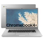 SAMSUNG Chromebook 4+ - Laptop 64GB, 4GB RAM, Silver Titan