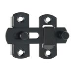SAYAYO Verrou de Porte Coulissante Serrure de Porte Loquet à Bascule Boulon de Verrouillage de Boucle avec Vis pour Porte, Fenêtre, Placard et Jardin, Finition Noir Mat en Acier Inoxydable, EMS9003-B