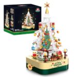 SDXFUWA 1318 Arbre de Noël Musical, Kits de Construction pour Enfants - Boîte à Musique Bloc de Construction DIY - Meilleur Jouet de Construction pour Garçons et Filles à partir de 8 Ans