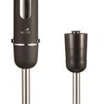 SENYA mixeur plongeant multifonction avec pied presse purée, mixeur soupe anti-éclaboussures, 600W finition Soft Touch, acier inoxydable, noir Inox, SYCP-M046