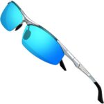 SIPLIONHomme Lunettes De Soleil Sport Polarisées pour Homme avec monture en Al-Mg métal Cadre Super Léger UV400 CAT 3 CE
