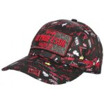 SKRCasquette El Profesor Rouge et Noire Strass Print Streetwear Baseball - Mixte