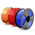 SUNLU PLA+ Filament Masterspool, PLA Plus Filament d'imprimante 3D Avec Bobine Réutilisable, 3KG PLA+ Filament 1.75 mm d'impression 3D, Précision Dimensionnelle +/- 0.02 mm, Bleu+rouge+orange