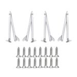 SUpoetry 4 Pièces Charnières de Support, Armoire Support de Rabat, pour Support D'armoire, Armoires de Cuisine Table Pliante Murale (Argent)