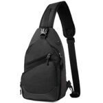 Sacoche Homme Bandouliere, VASCHY Sac de Poitrine Multi-Poches Sac Bandoulière Homme Femmes Sacoche Résistant à l'eau pour Le Quotidien, La Marche, La Course, La Randonnée (Noir)