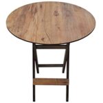 Secenart SECEN ART – Table basse ronde, table basse en bois, matériau durable et design élégant, bois massif pour salon, table basse pliable en bois