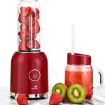 Senya blender smoothie avec 2 bouteilles portables rouge Juicy Delight 250W, 6 lames en inox, sans BPA, SYCP-M025