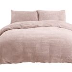Sleepdown Teddy Parure de lit en Polaire avec Housse de Couette et taies d'oreiller, Chaude et Confortable, Super Douce, 1pc, Rose Blush