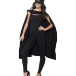 Smiffys Cape, Noir, avec masque pour les yeux