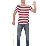 Smiffy'sSmiffys Licenciado oficialmente Kit Où est Charlie, Rouge et blanc, avec t-shirt, casquette et lunettes, taille M