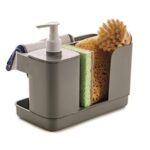 Snips, Riordinello Gris, Porte Éponges avec Doseur, Multifonctionnel pour évier de Cuisine, Organisateur d'évier 21 x 12 x 18 cm, Made in Italy, 0% BPA e Phthalate Free